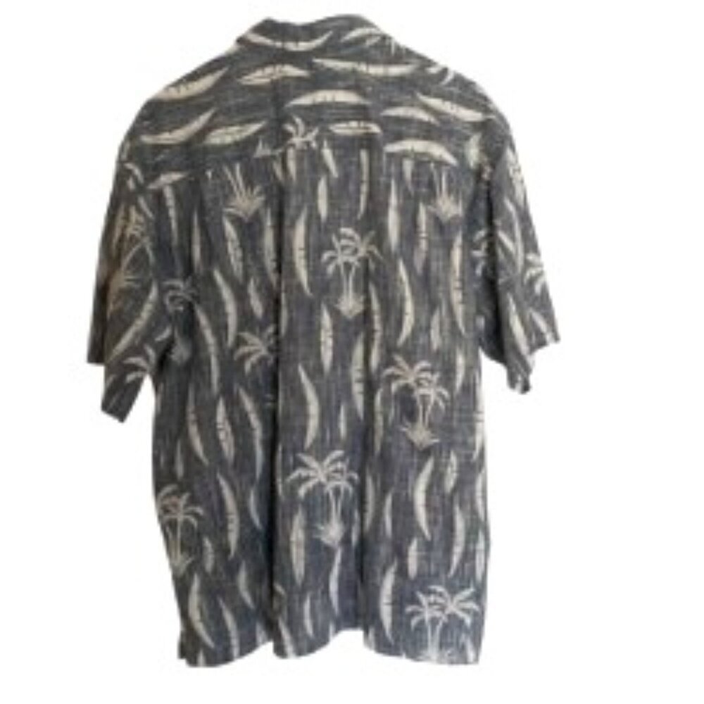 Quicksilver Waterman Palm Tree Print Button Down … - image 2